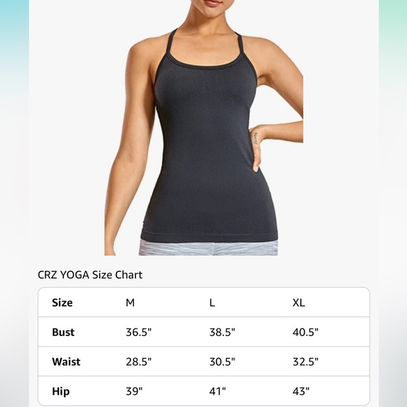 Womens Yoga Seamless Workout Tank Top Racerback with built in bra size L - Picture 4 of 8